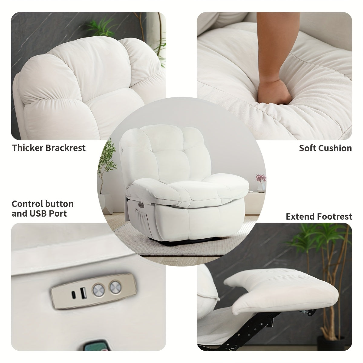 chair swivel rocking recliner chair massage - Temu
