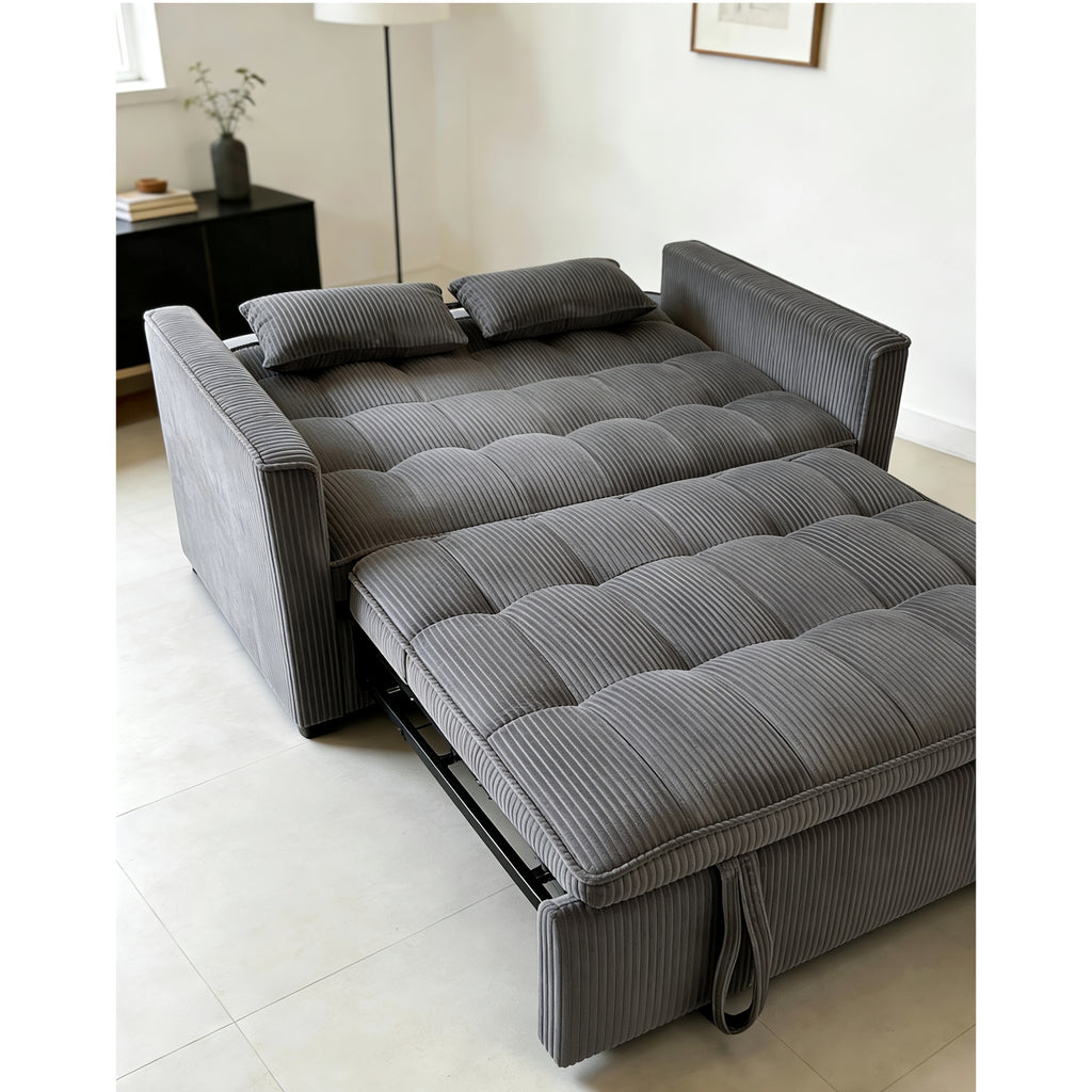 3 in 1 convertible sofa bed 54 inch striped velvet pull sofa - Temu