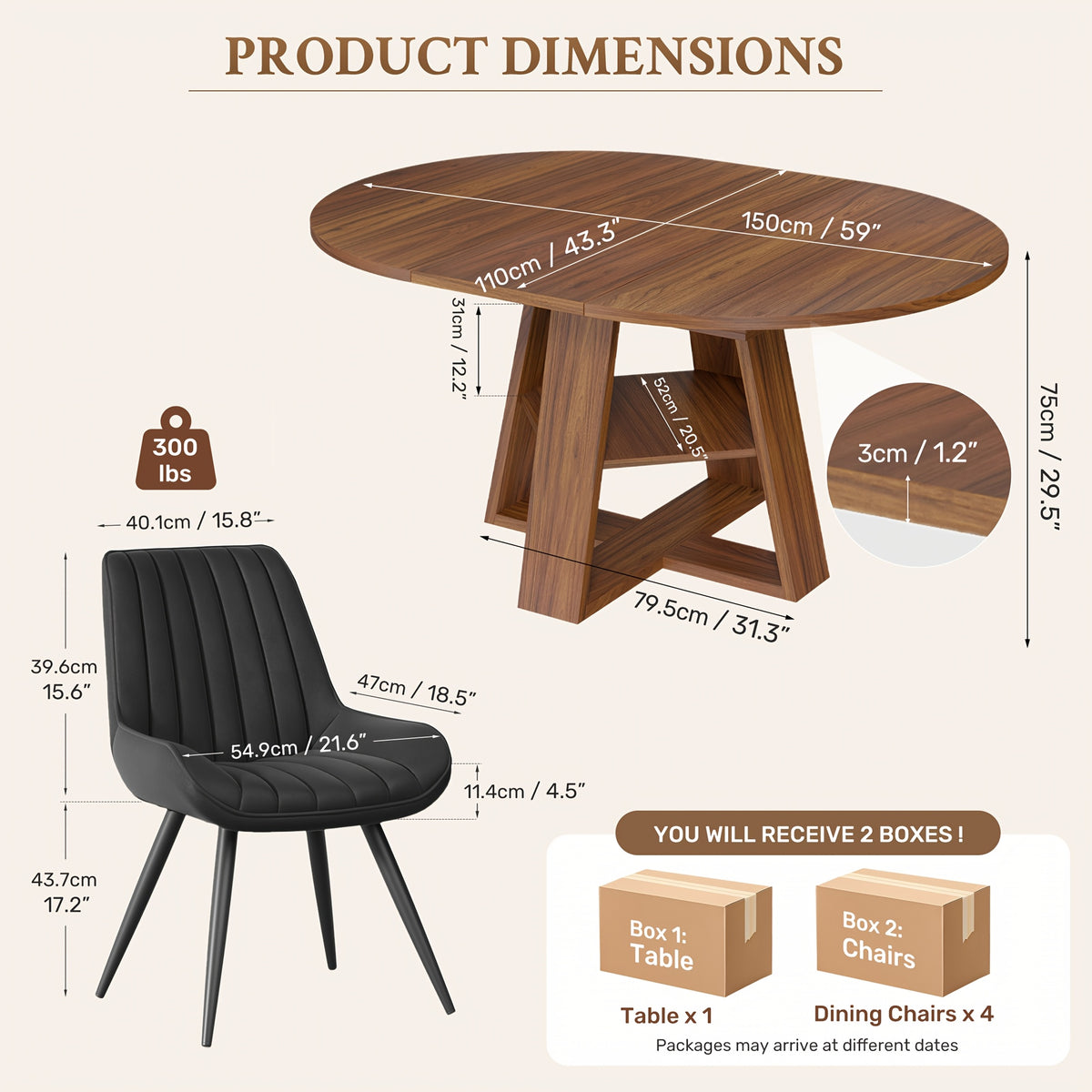 5pcs modern extendable oval dining table set suitable 4 - Temu