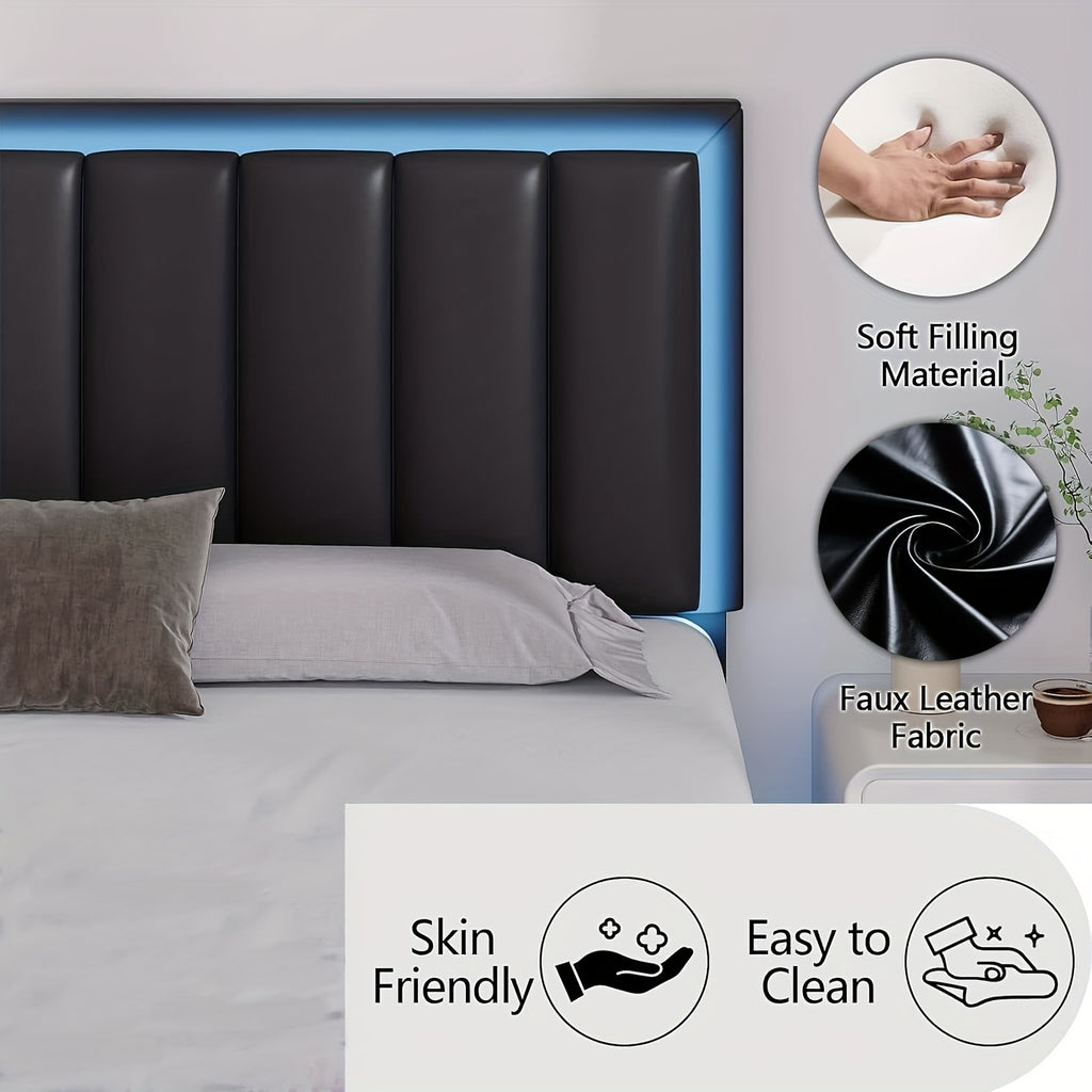 full queen king floating bed frame upholstered bed frame - Temu