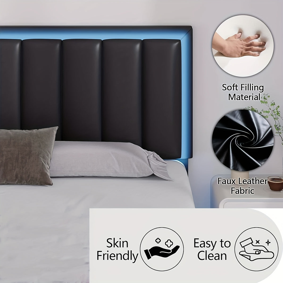 full queen king floating bed frame upholstered bed frame - Temu