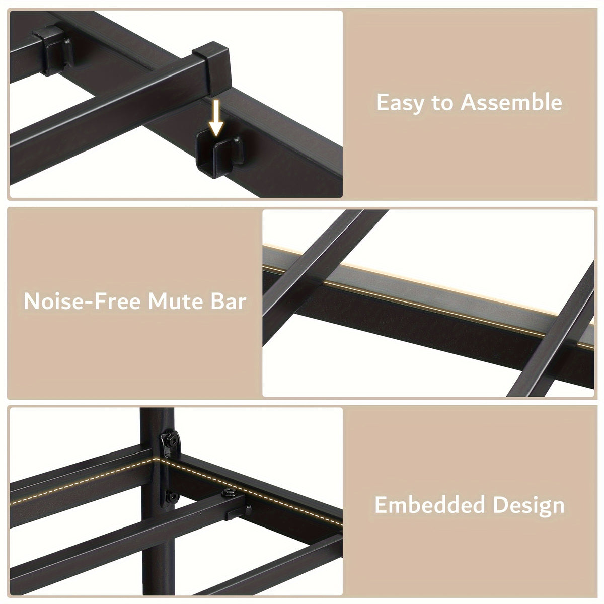 metal bed frame platform bed frame faux leather - Temu