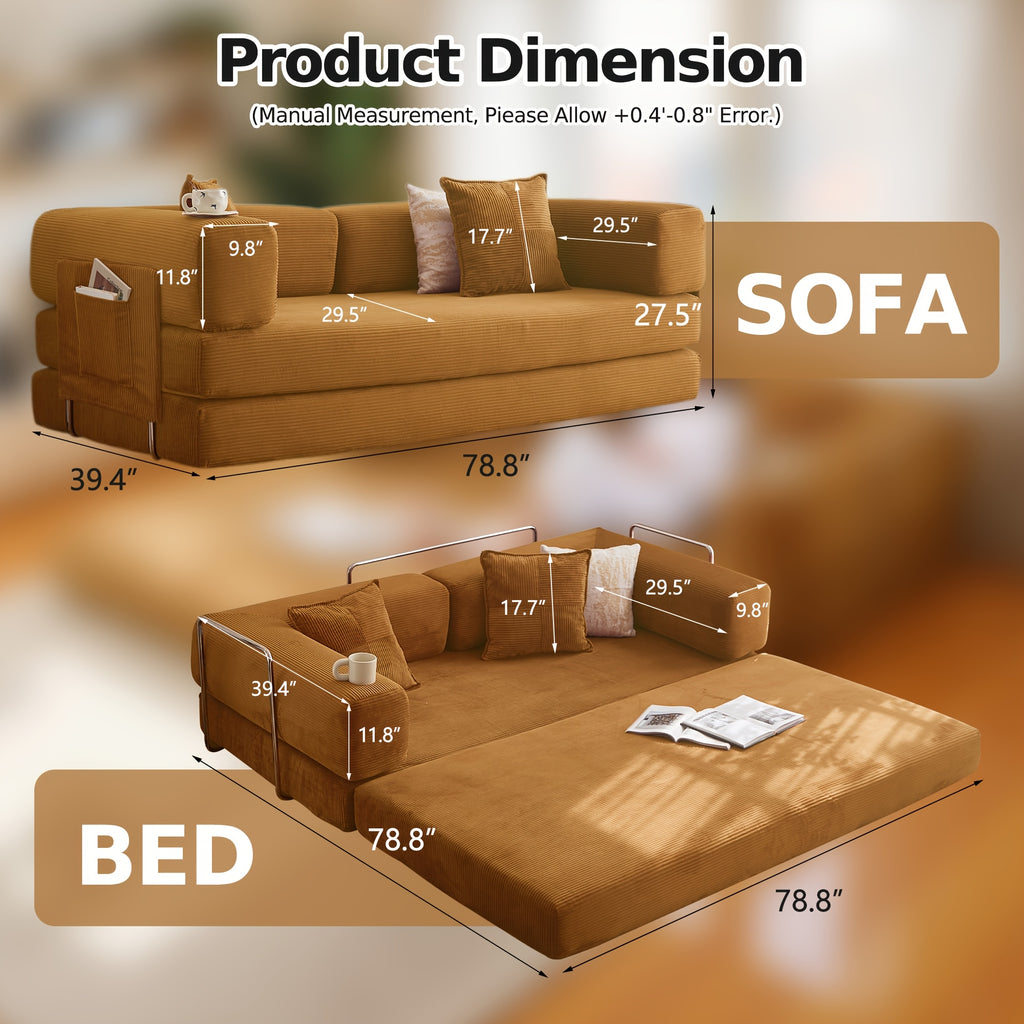 convertible sofa bed folds a compact floor couch a sleeper - Temu