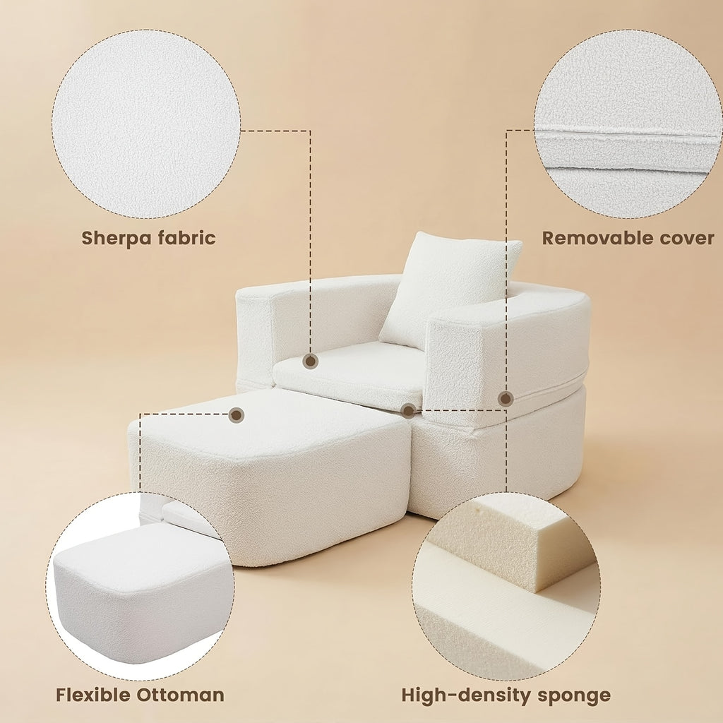 2 in 1 indoor lounge chair modern fashionable sofa bed - Temu
