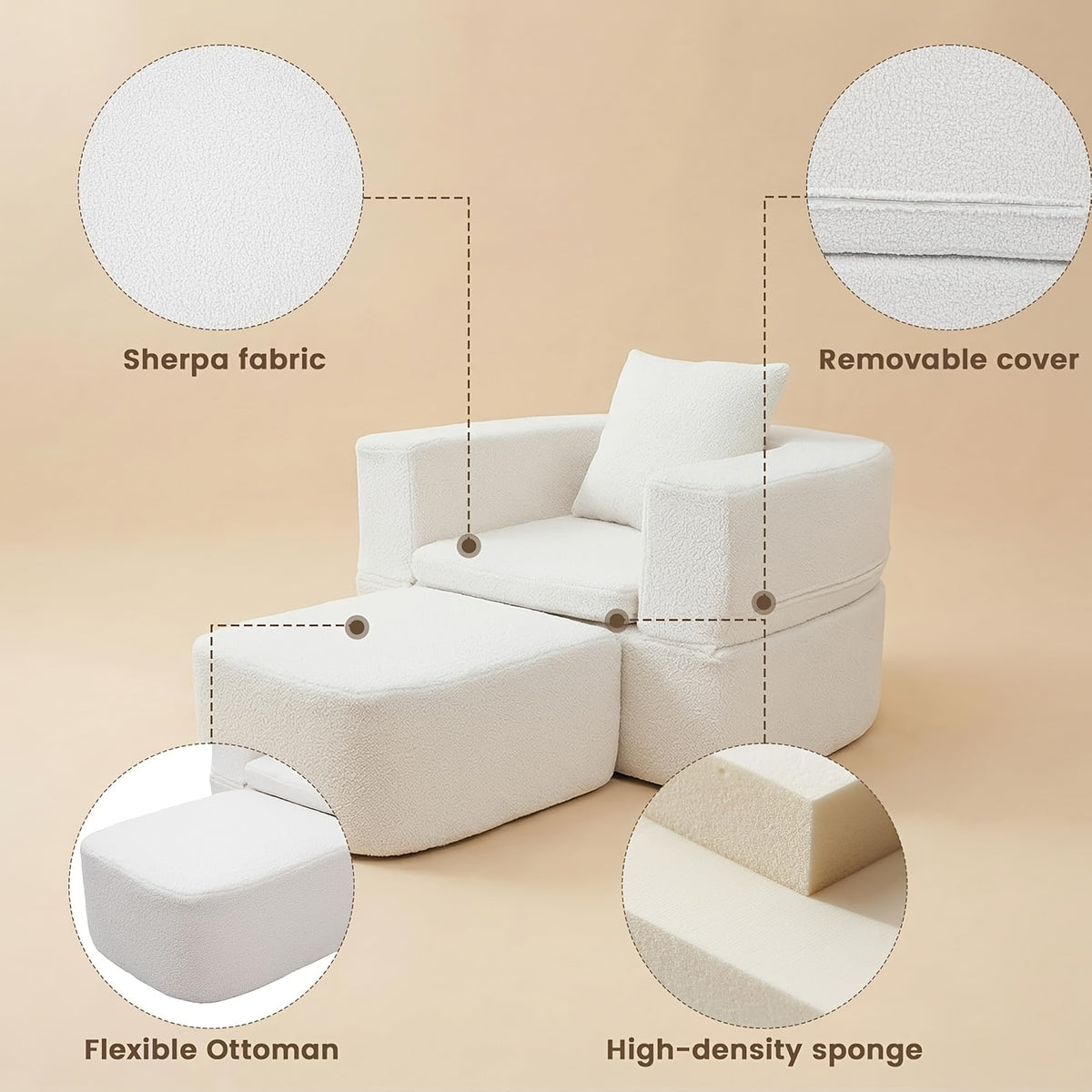 2 in 1 indoor lounge chair modern fashionable sofa bed - Temu