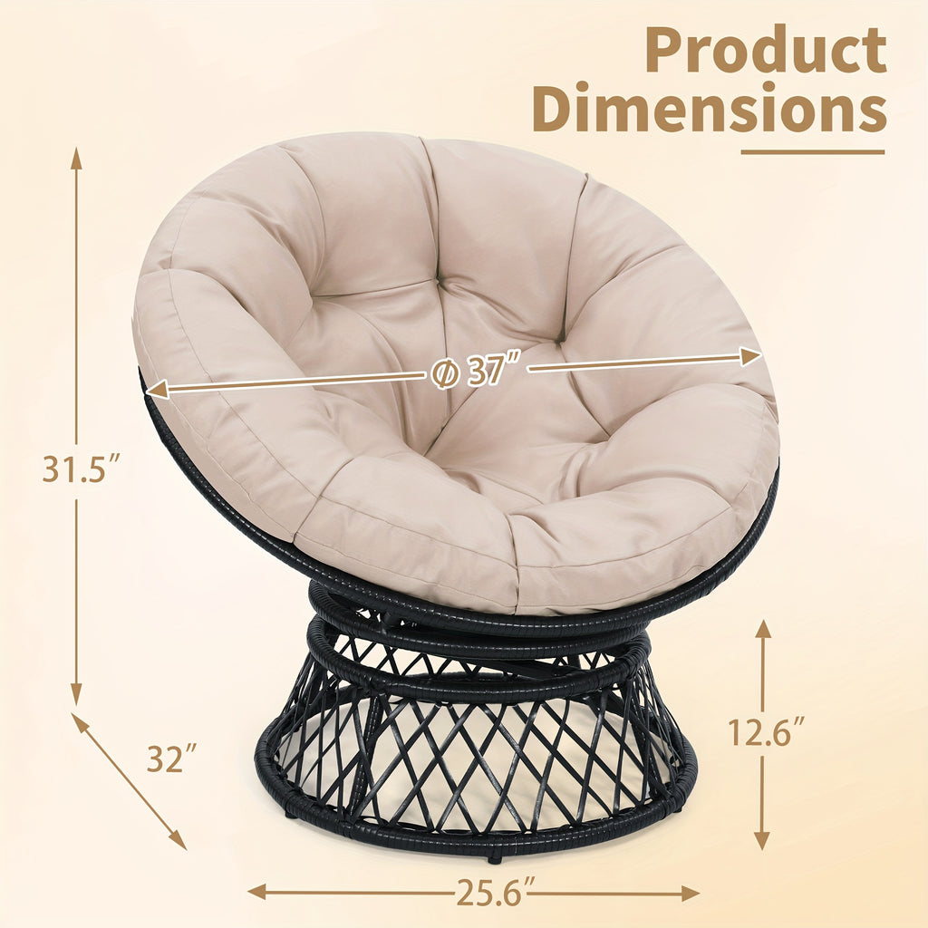 37 wicker papasan circle chair 360 swivel outdoor furniture - Temu