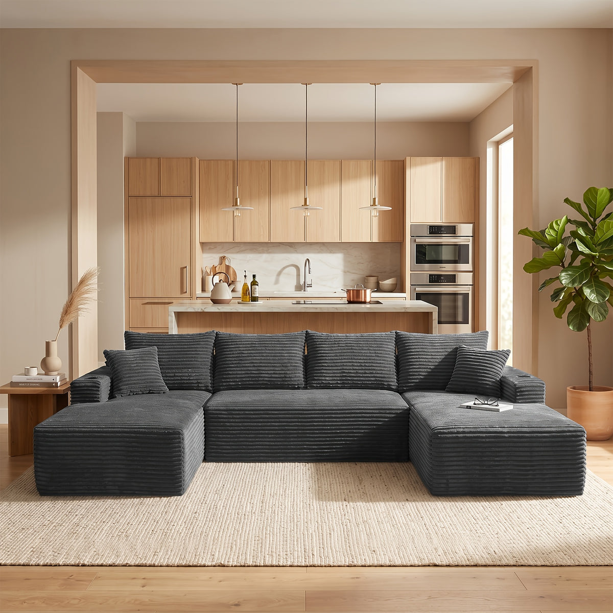 134 inch ultra large u shaped cloud sofa suitable living - Temu