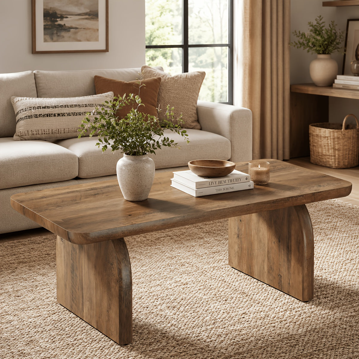 rustic wood   table rectangular living room - Temu