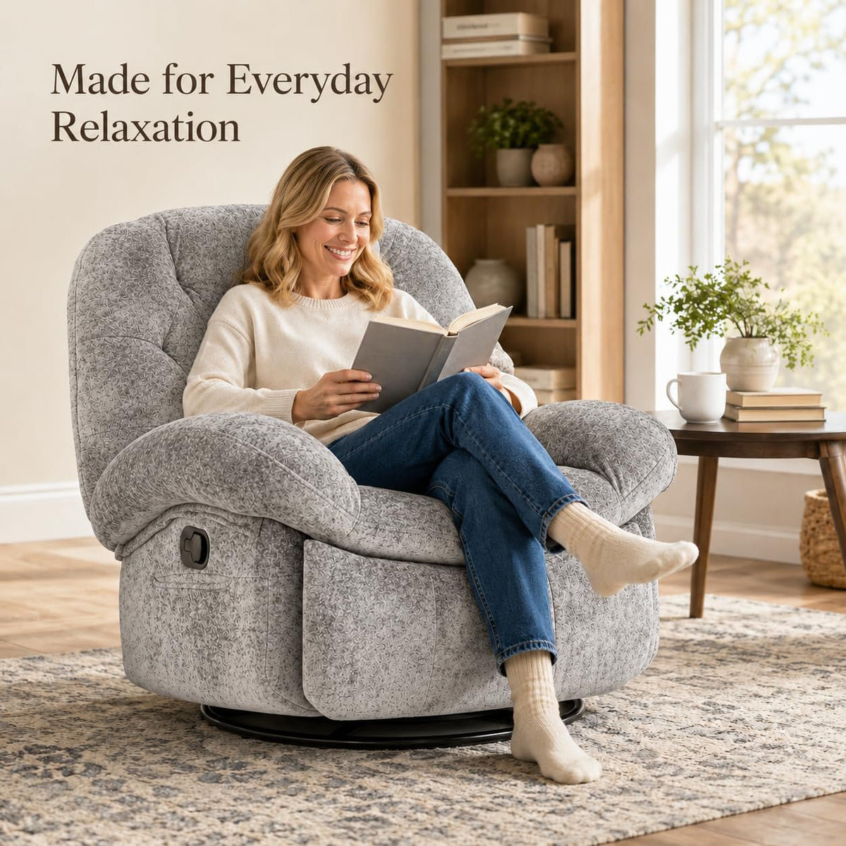 swivel rocker recliner chair living room 360 rotating glider - Temu
