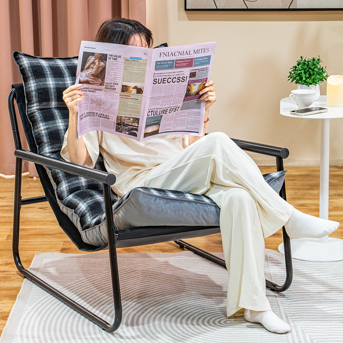 soft upholstered lounge chair individual cozy bedroom - Temu
