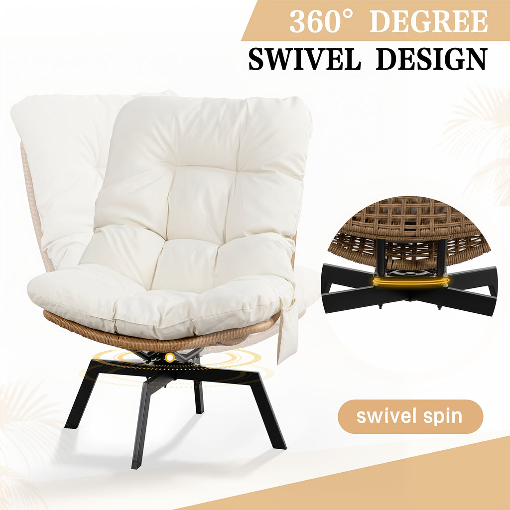 outdoor pe rattan swivel chair 360 degree wicker swivel - Temu