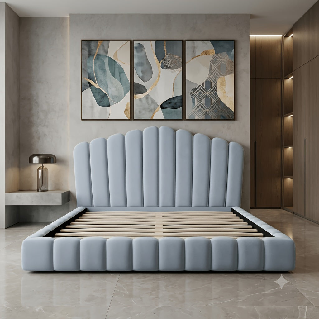 bed frame shell shaped headboard   - Temu