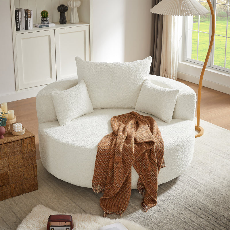 54 360 swivel   accent chair 3 pillows round sofa chair - Temu