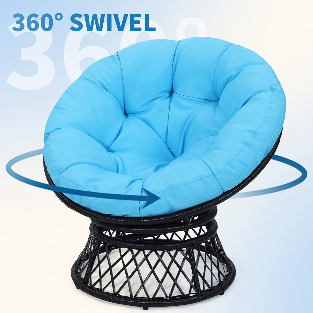 37 wicker papasan circle chair 360 swivel outdoor furniture - Temu