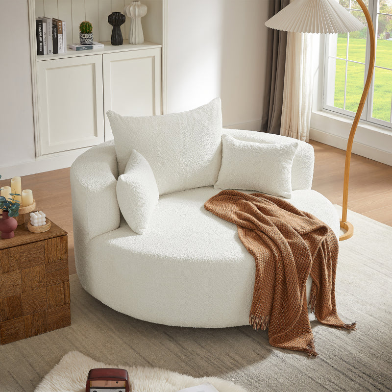 54 360 swivel   accent chair 3 pillows round sofa chair - Temu