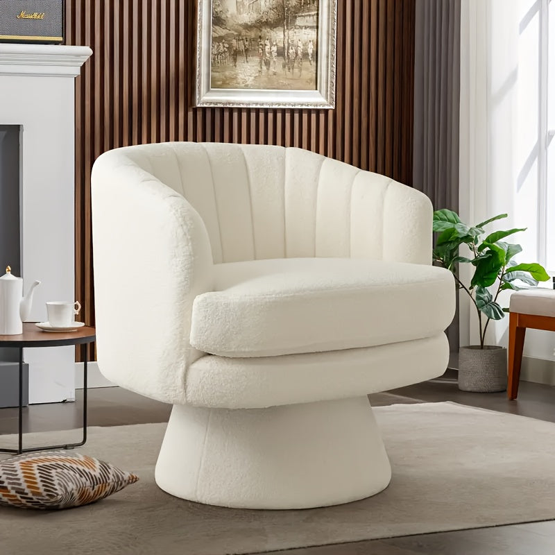 modern swivel   accent chair comfy sherpa upholstered - Temu
