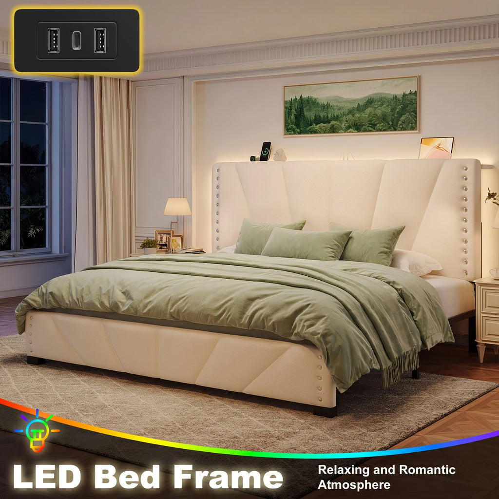queen king size bed frame   storage modern bed frame - Temu
