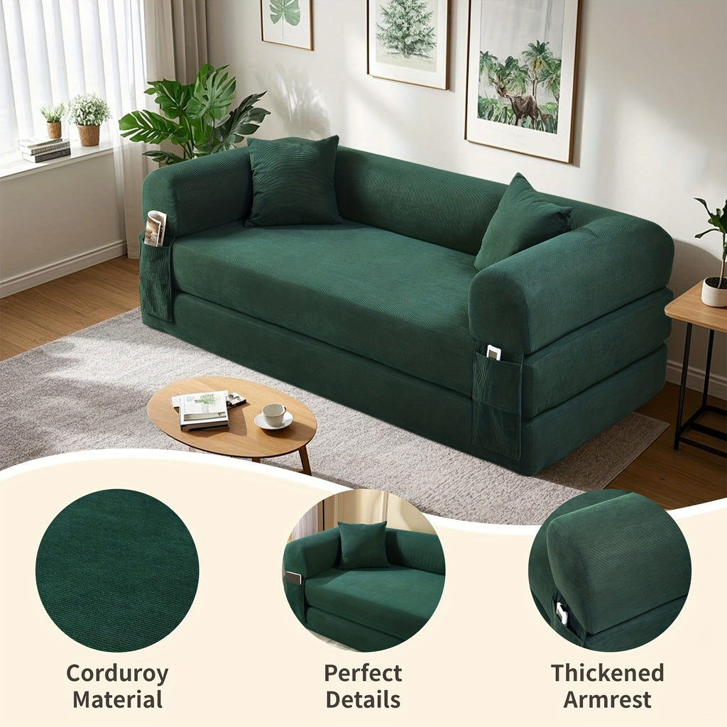 80 convertible sofa bed 3 in 1 corduroy folding pull couch - Temu