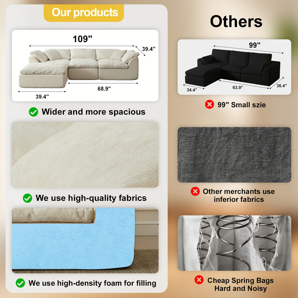 cloud shaped l shaped sofa living room frameless comfortable - Temu