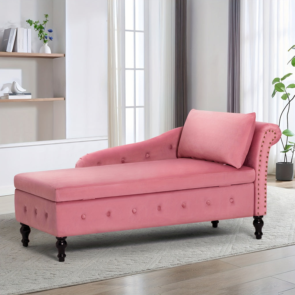 57 velvet upholstered storage chaise lounge pillow - Temu