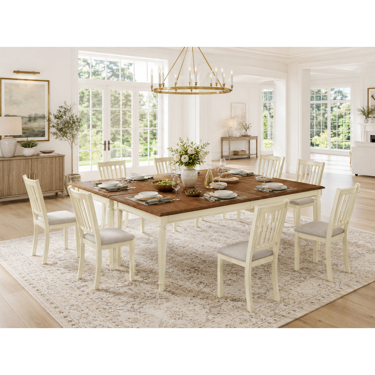 grain farmhouse dining table set soft - Temu