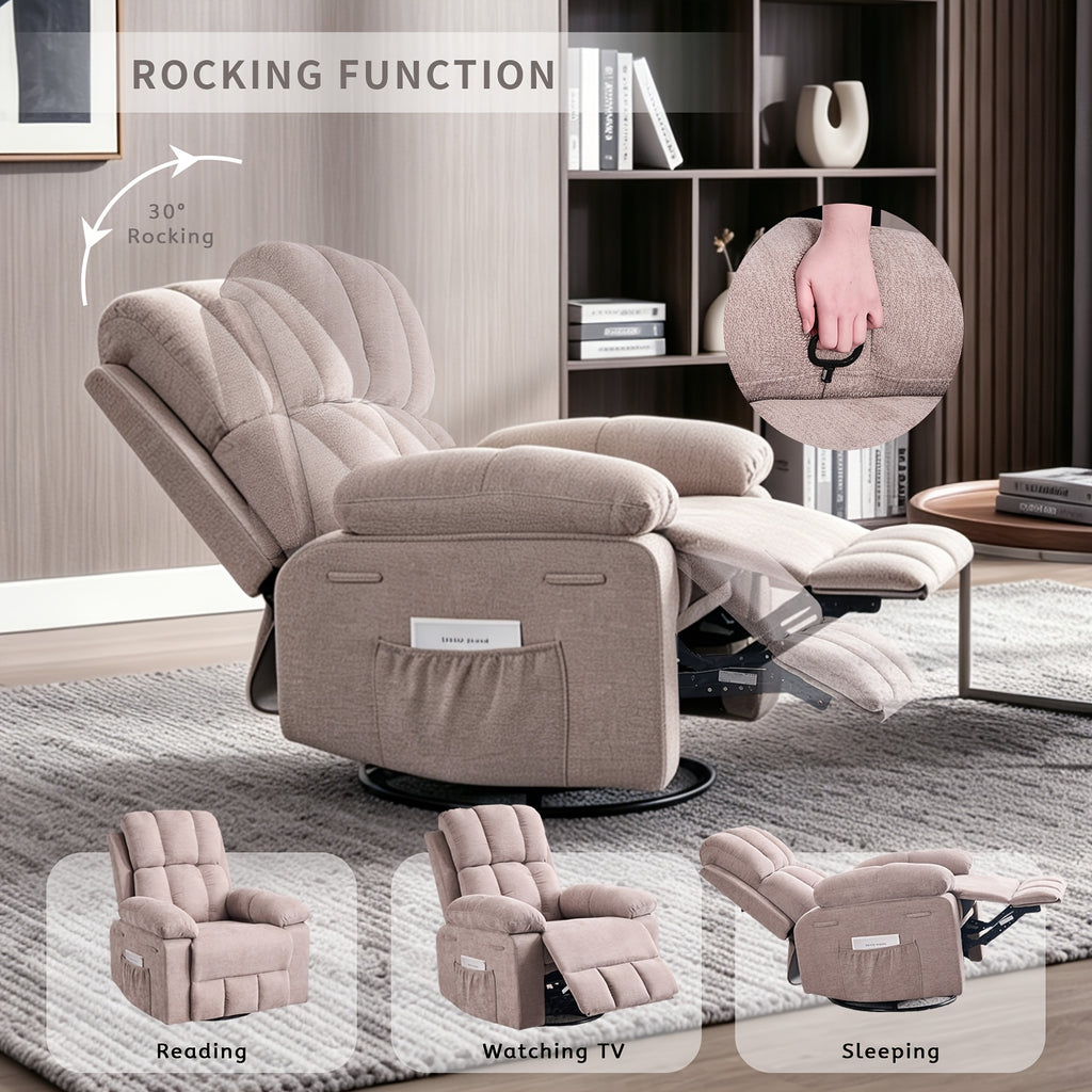 rocking recliner chair modern 360 swivel glider recliner - Temu