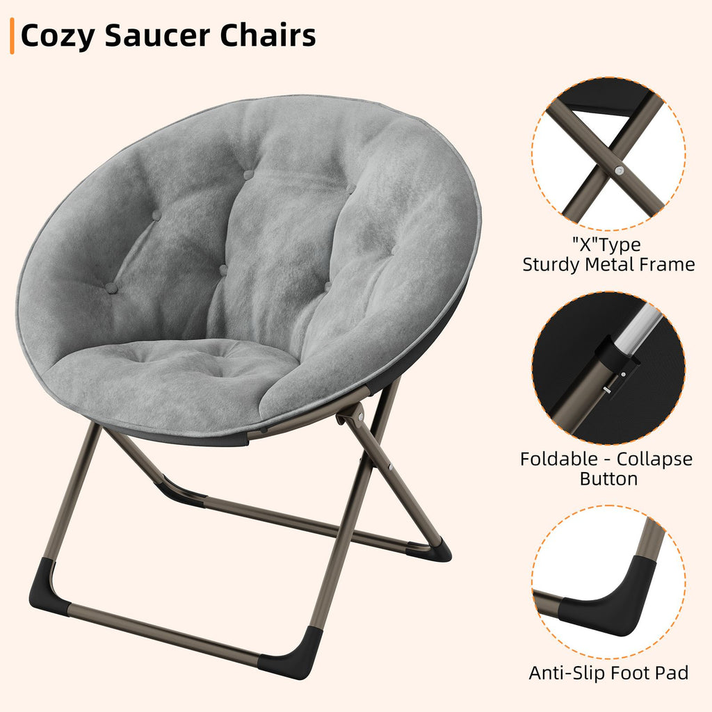 foldable oversized saucer chair   teens plush circle - Temu