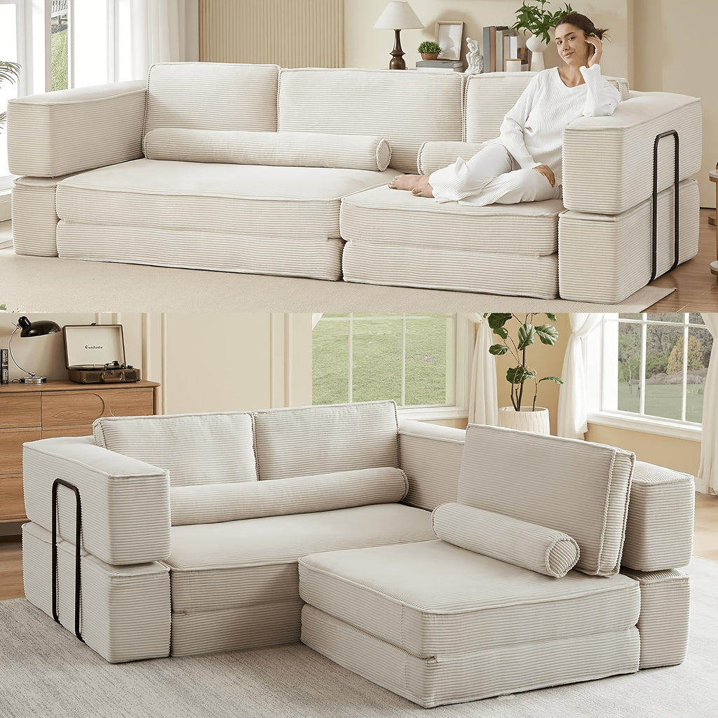 118 8 boneless corduroy futon sofa couch bed metal frame - Temu