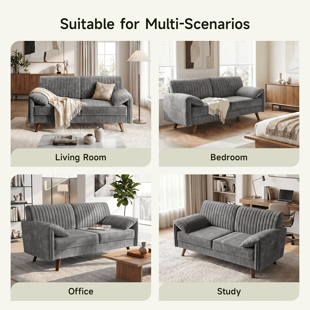 65 inch modern loveseat sofa padded   deep seat couch - Temu