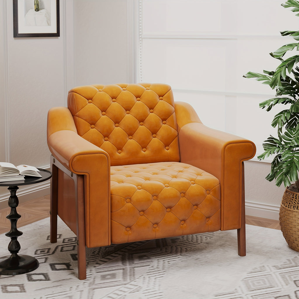 cozy accent chair faux leather modern living room chairs   - Temu