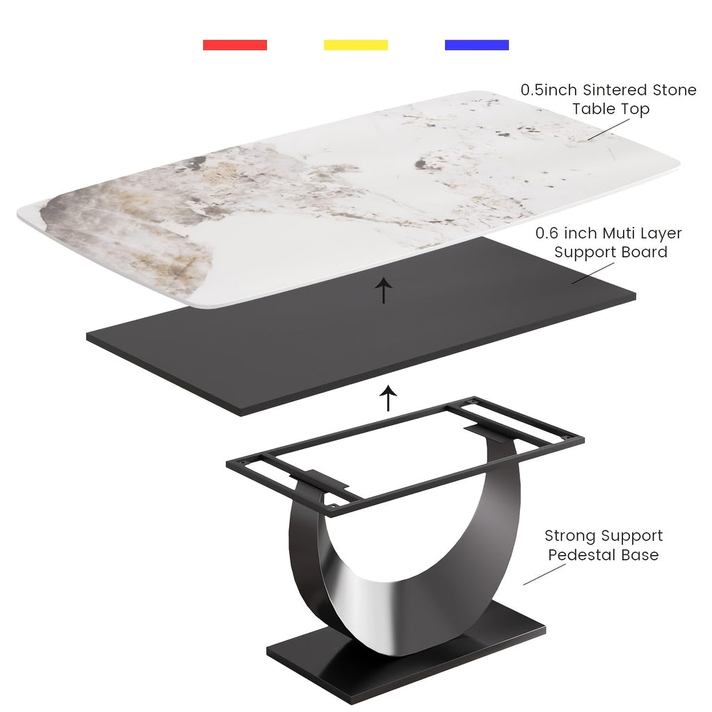 6 seater modern rectangle dining table 63   - Temu