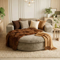 oversized round   lounge chaise extra wide corduroy - Temu