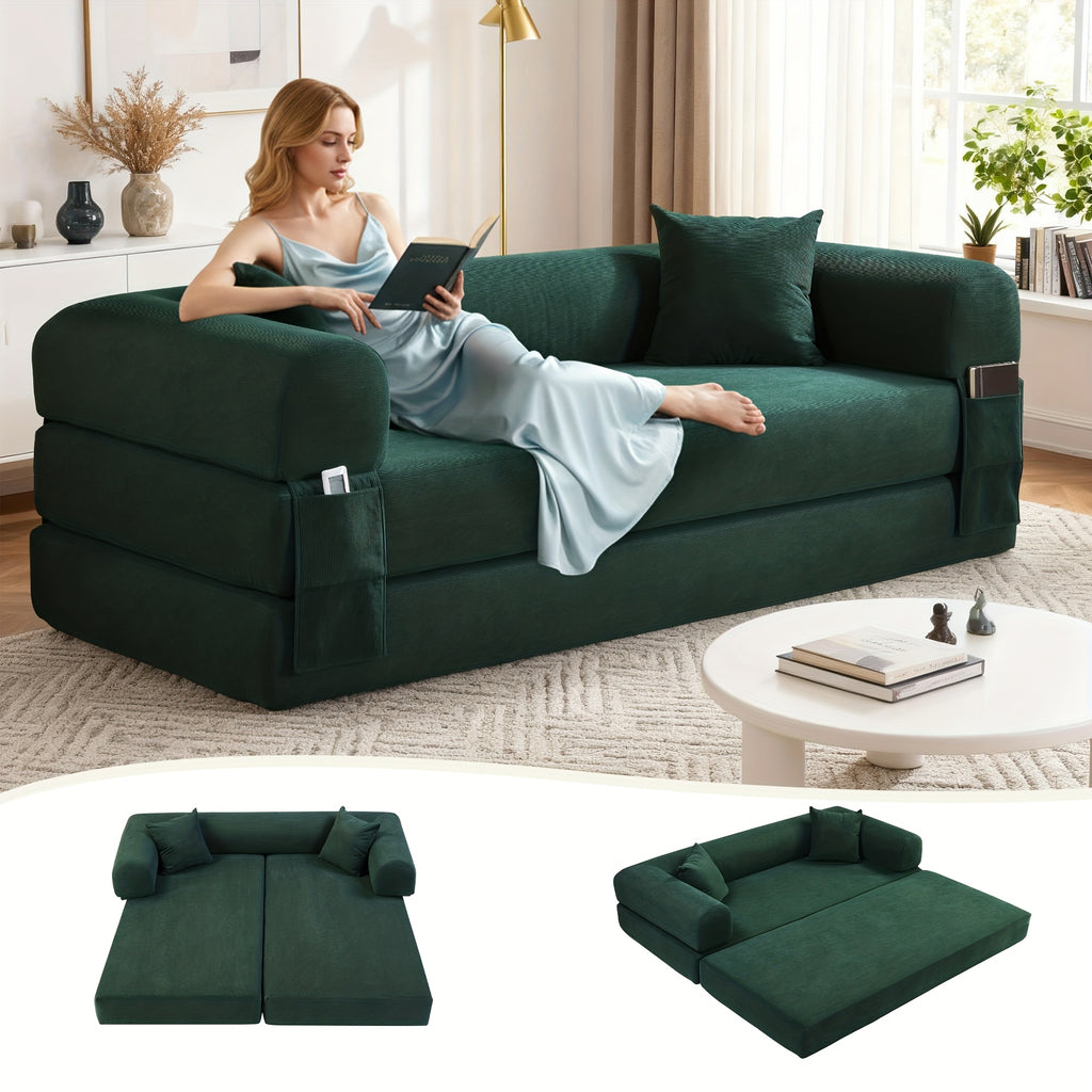 80 convertible sofa bed 3 in 1 corduroy folding pull couch - Temu