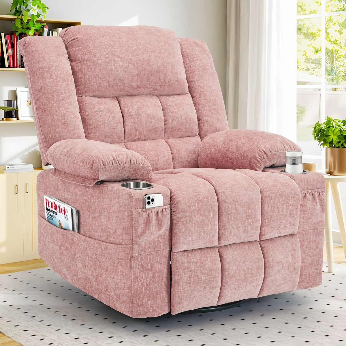 swivel recliner living room single lounge chair medium sized - Temu
