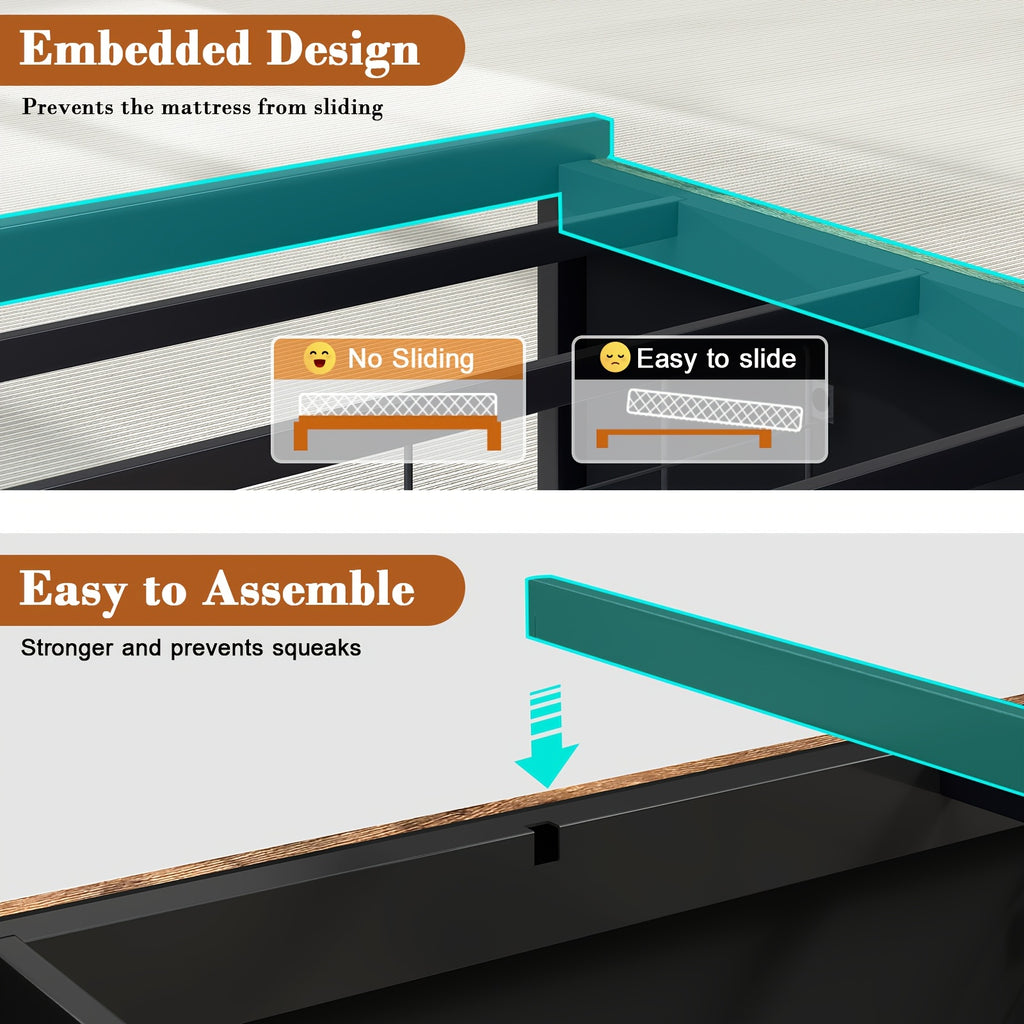 twin twin xl corner bed frame storage bookcase 2 drawers - Temu