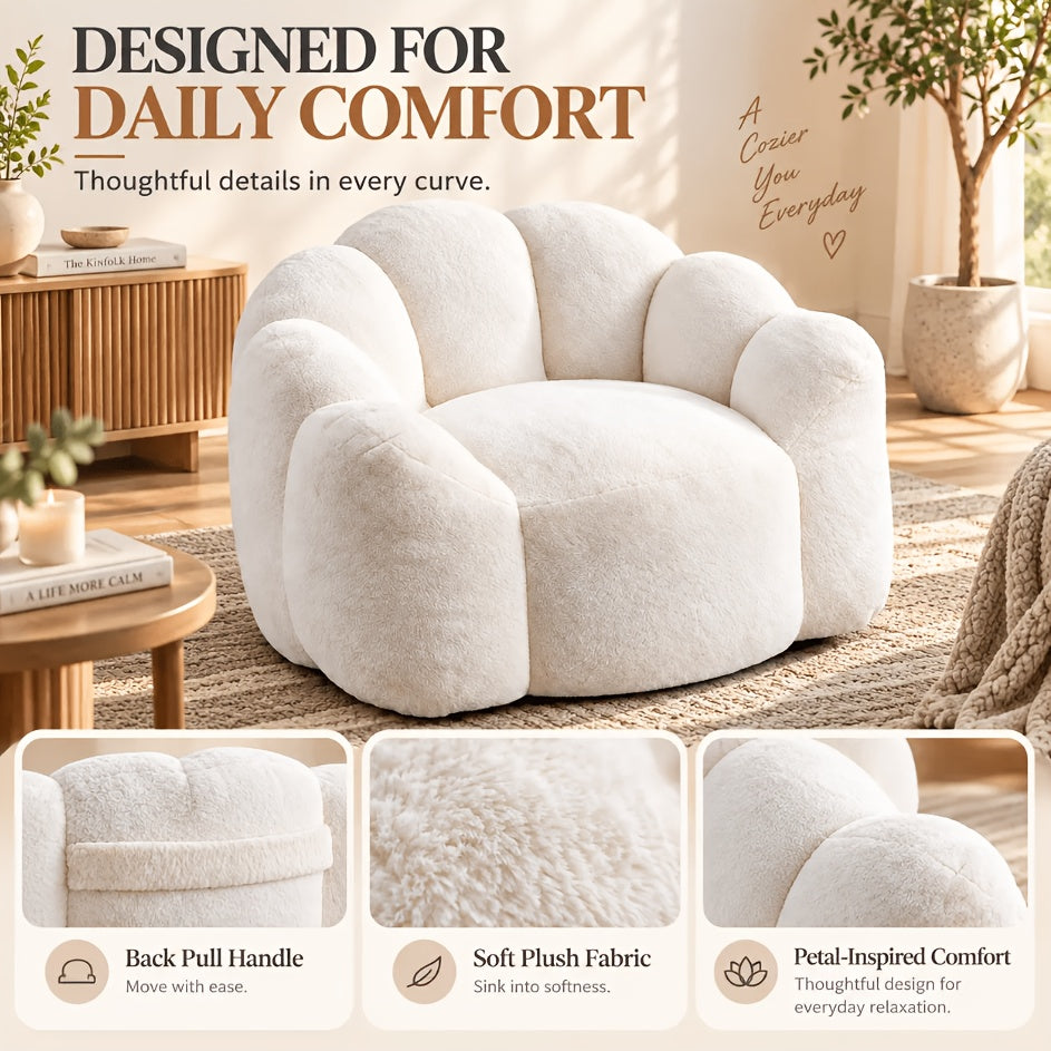 chair floral shaped bean bag single sofa ultra soft - Temu