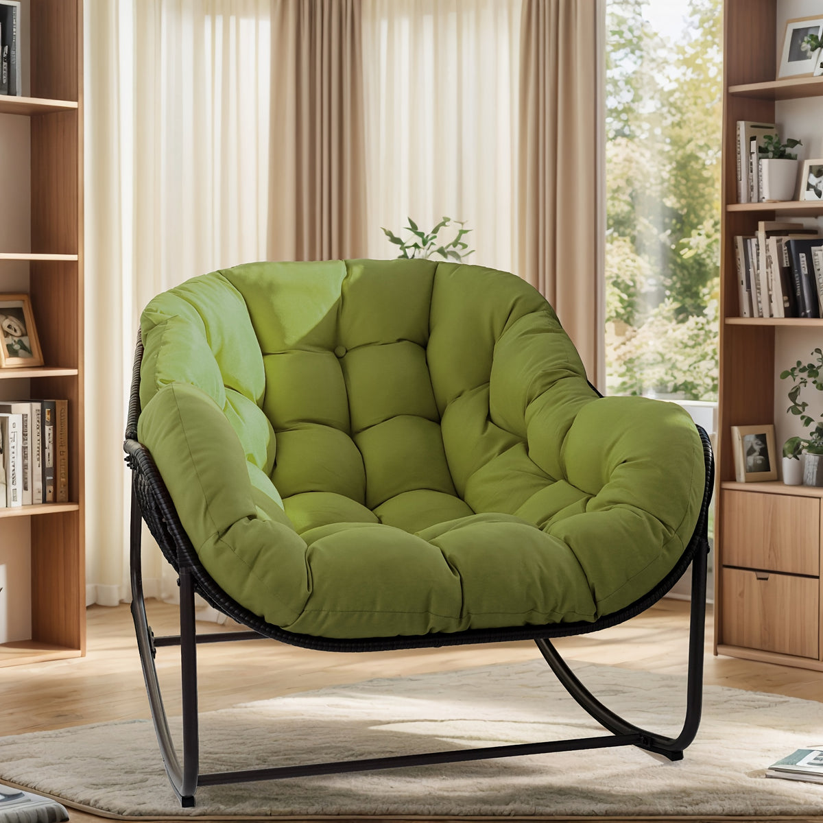 papasan rocking chair outdoor weather wicker papasan patio - Temu