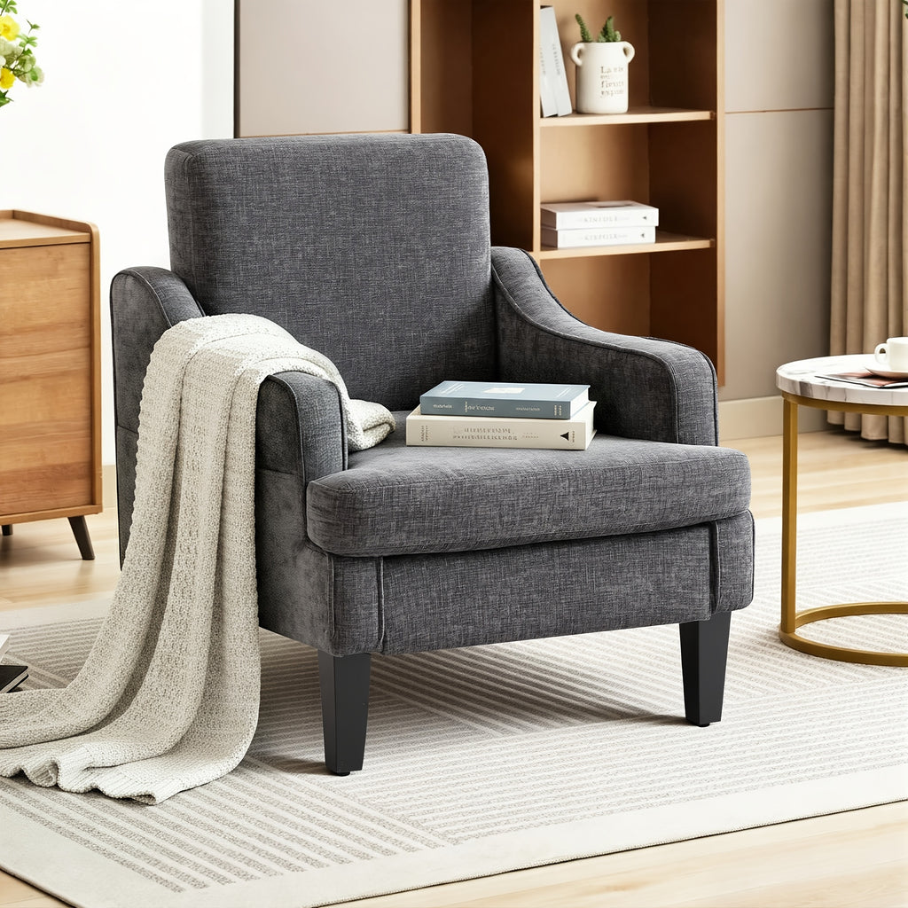 set 2 upholstered accent armchairs   chenille - Temu