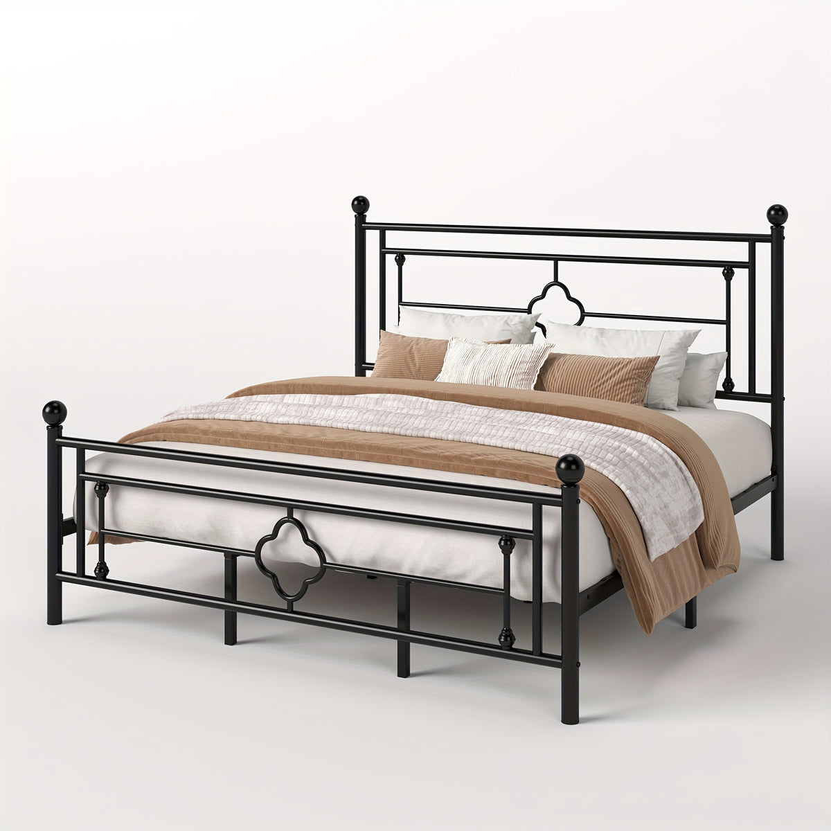 modern metal platform bed frame   art - Temu