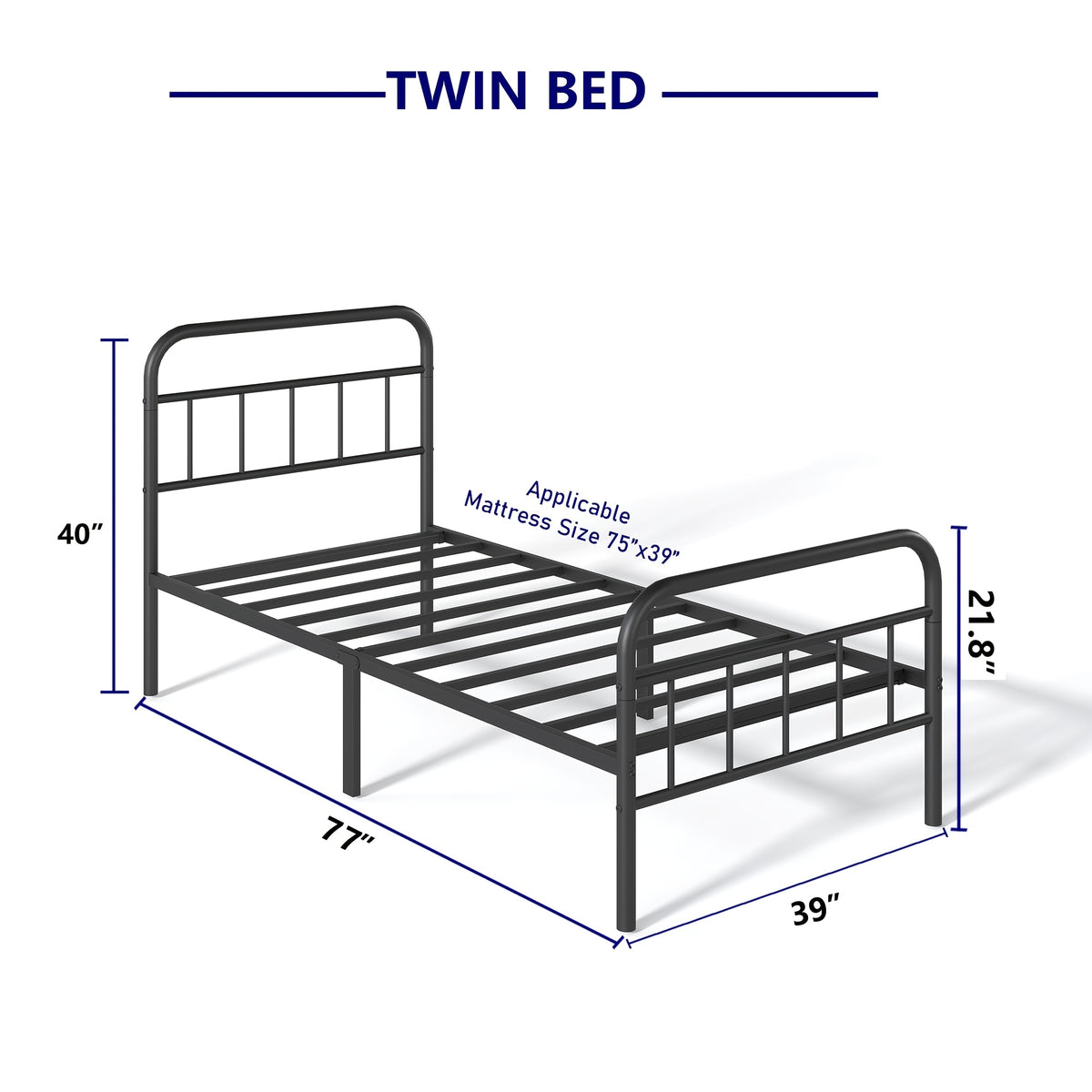 metal platform bed frame industrial style headboard - Temu