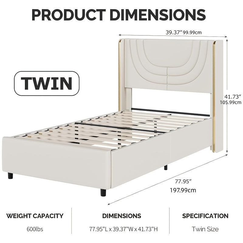 twin full queen size bed frame led lights bed headboard - Temu