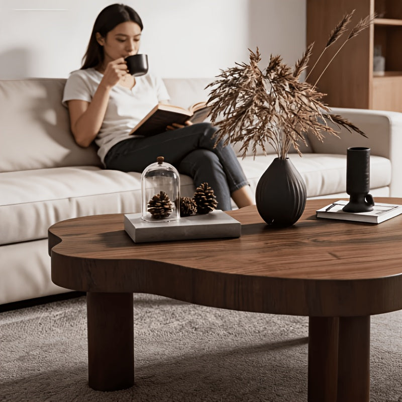 cloud shaped irregular wooden coffee table indoor thickened - Temu