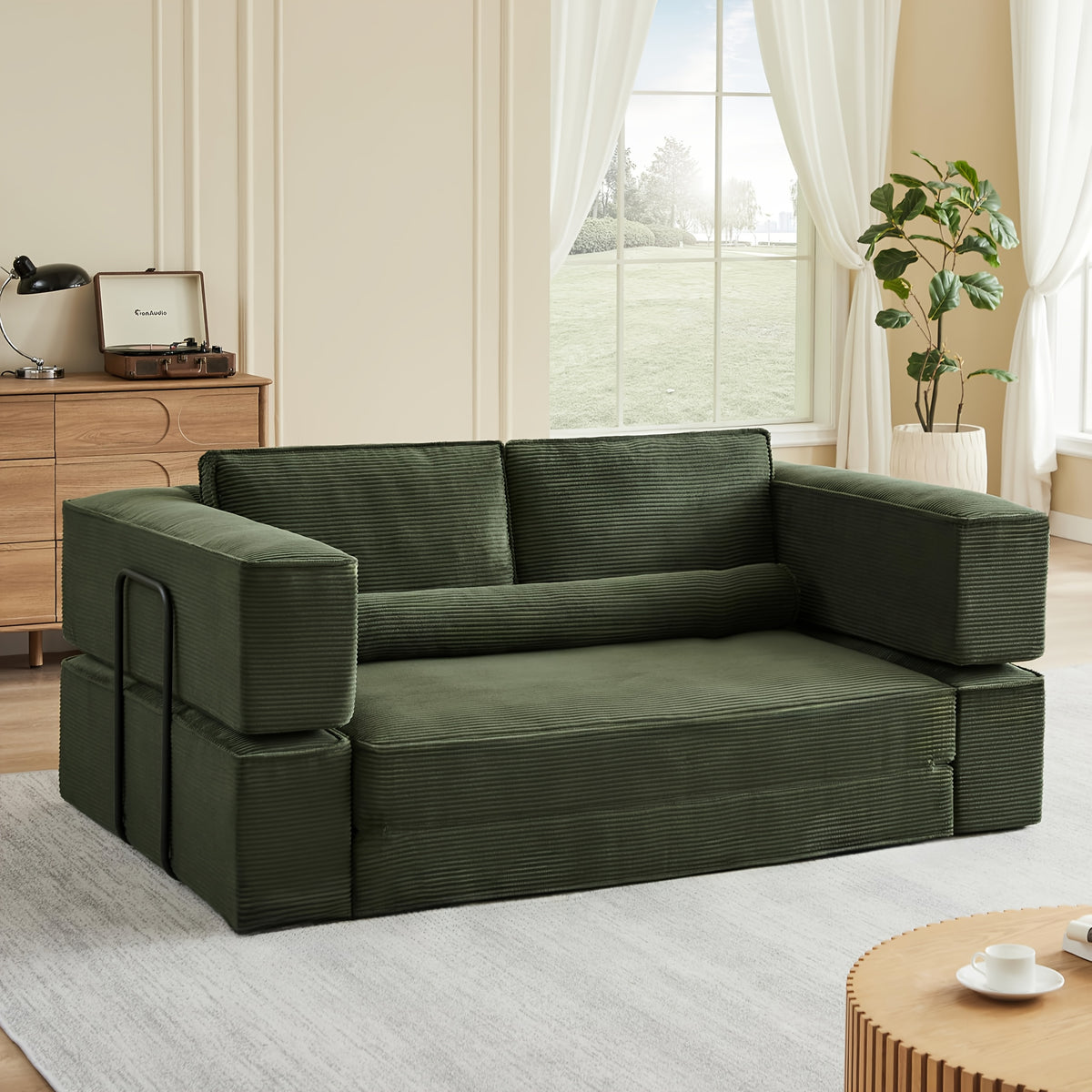 118 8 boneless corduroy futon sofa couch bed metal frame - Temu