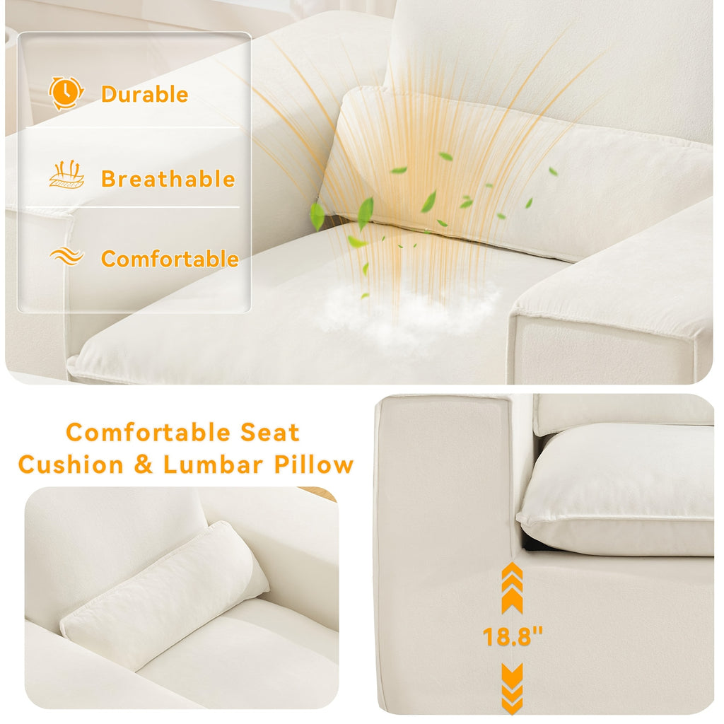 43 7 wide indoor boneless cloud chaise lounge chair   - Temu
