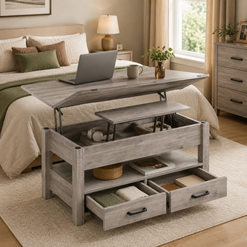 lift top coffee table convertible coffee table drawers - Temu