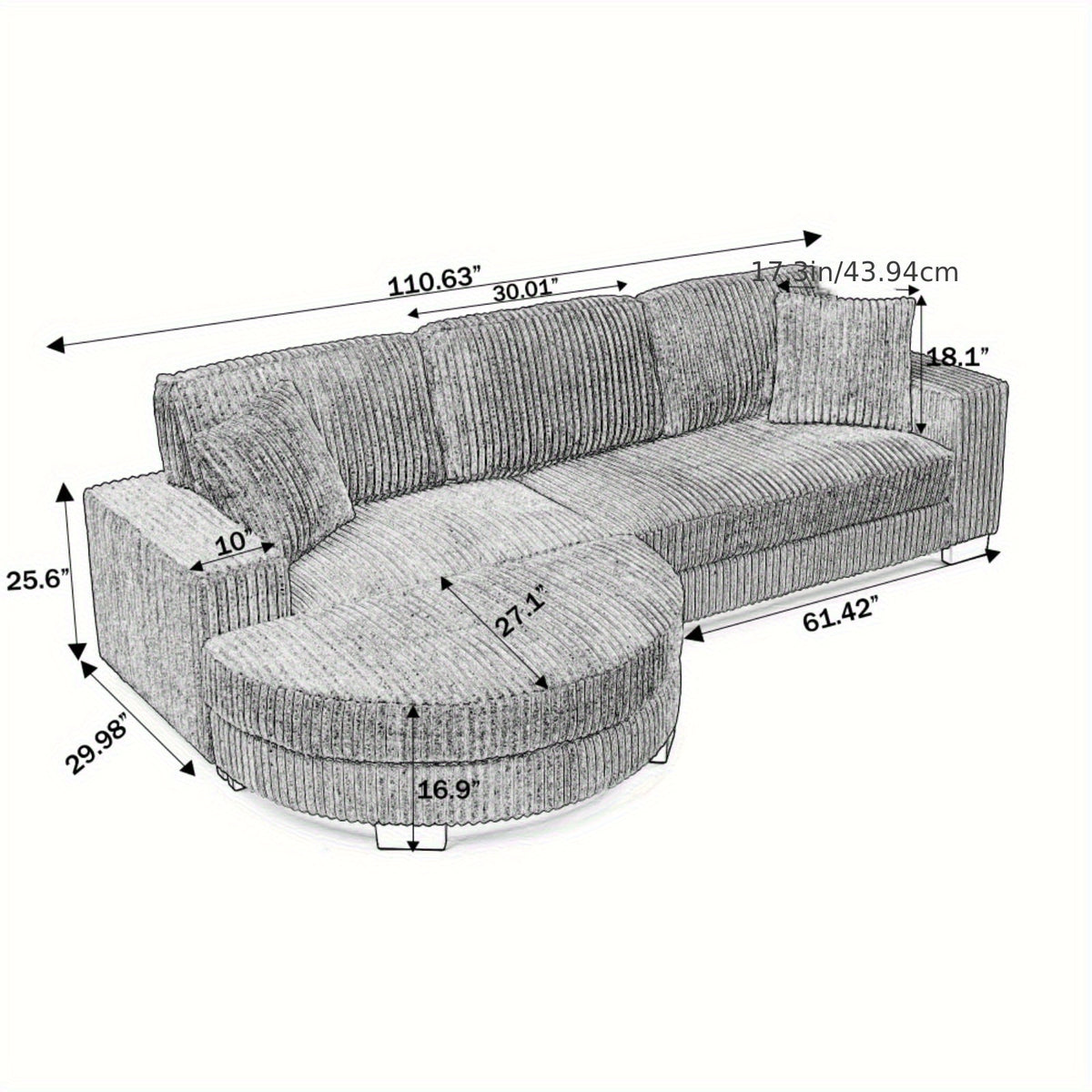 110 inch extra large modular sectional sofa featuring plush - Temu