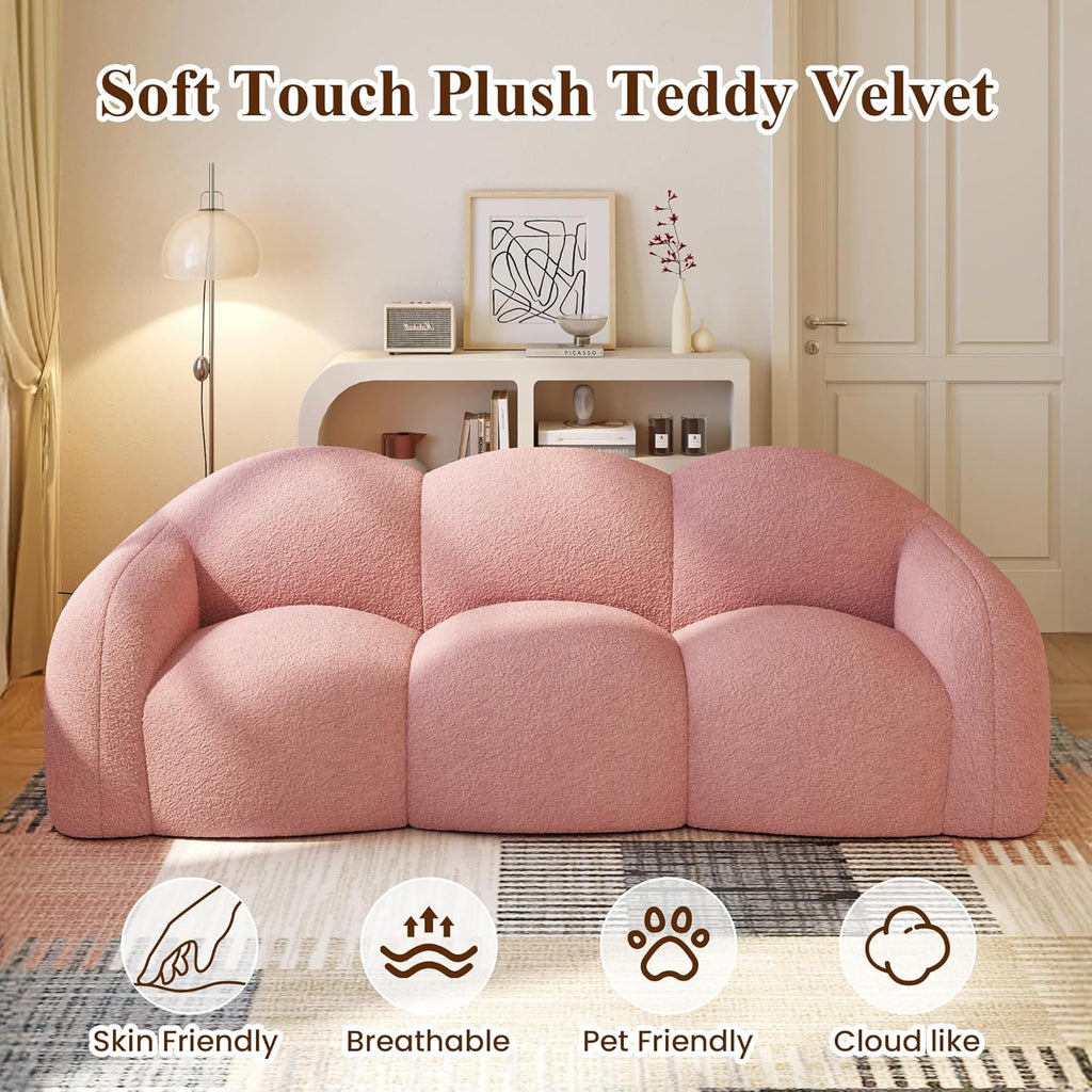 92 15 modern cloud couch soft teddy fleece lazy sofa - Temu