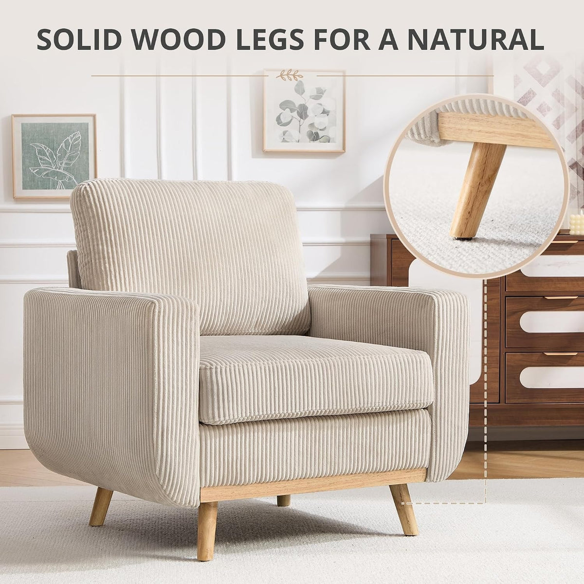 accent chair reading chair deep seat corduroy armchair - Temu