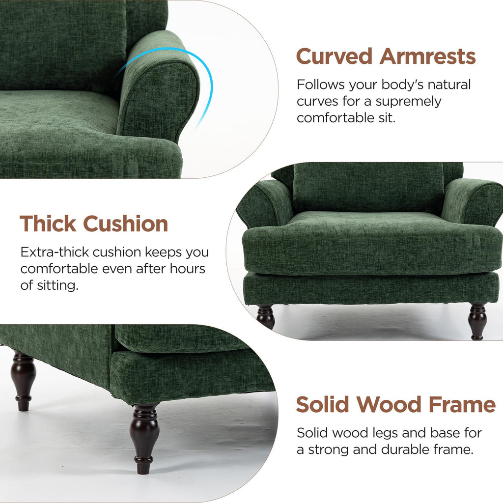 oversized linen fabric accent chair upholstered single sofa - Temu