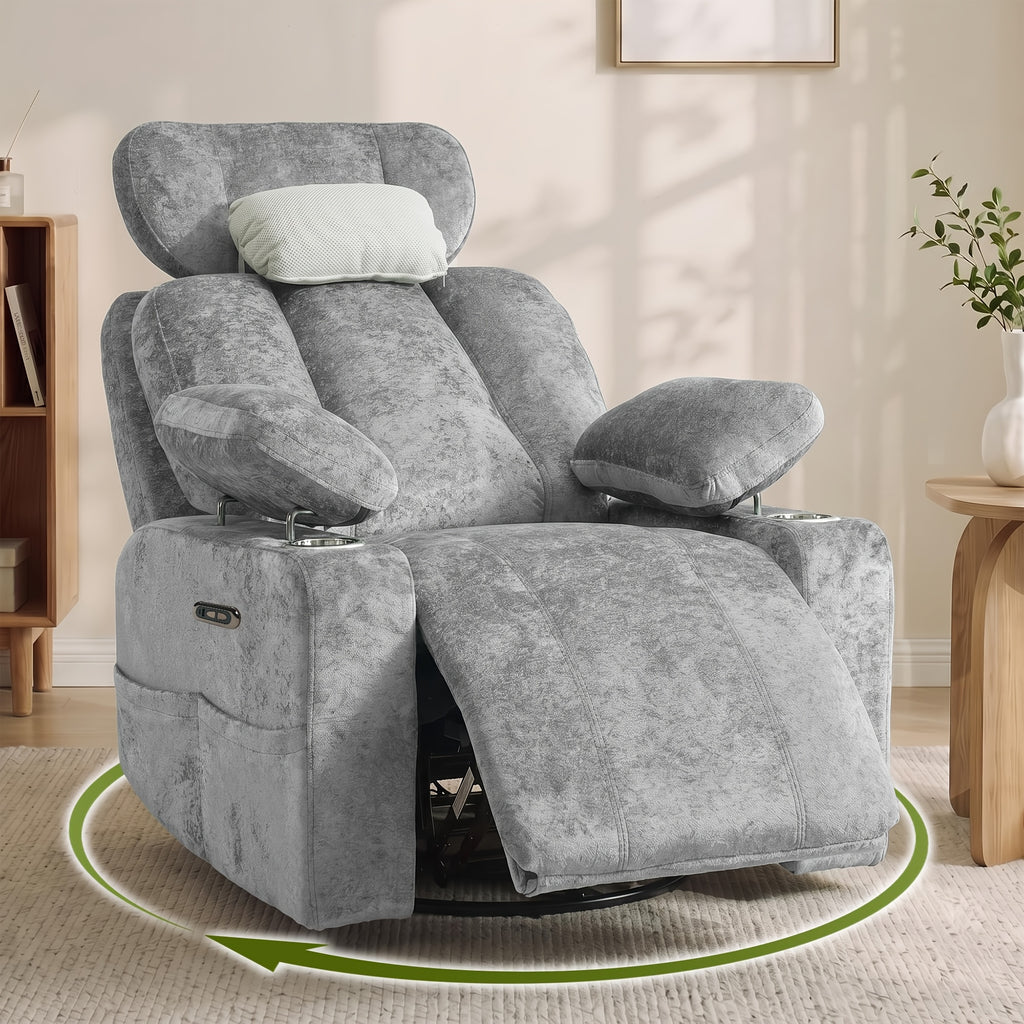 swivel rocking bedroom chair adjustable armrests headrest - Temu